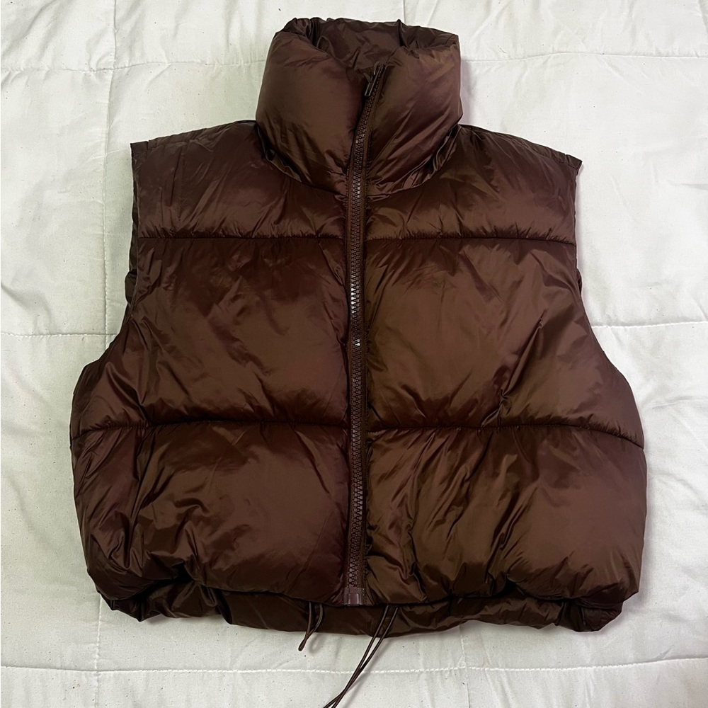Crop puffer vest
